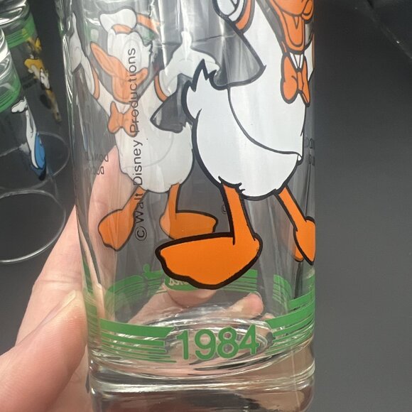 Vintage 1984 Disney 4 Glasses Hooks Drug Store Mickey Minnie Goofy Donald Duck - Picture 14 of 15